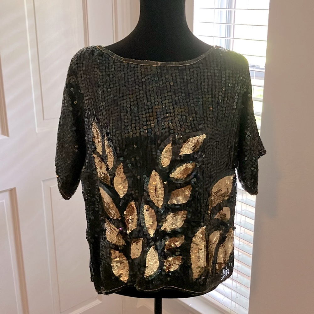 Made in India vintage sequin top